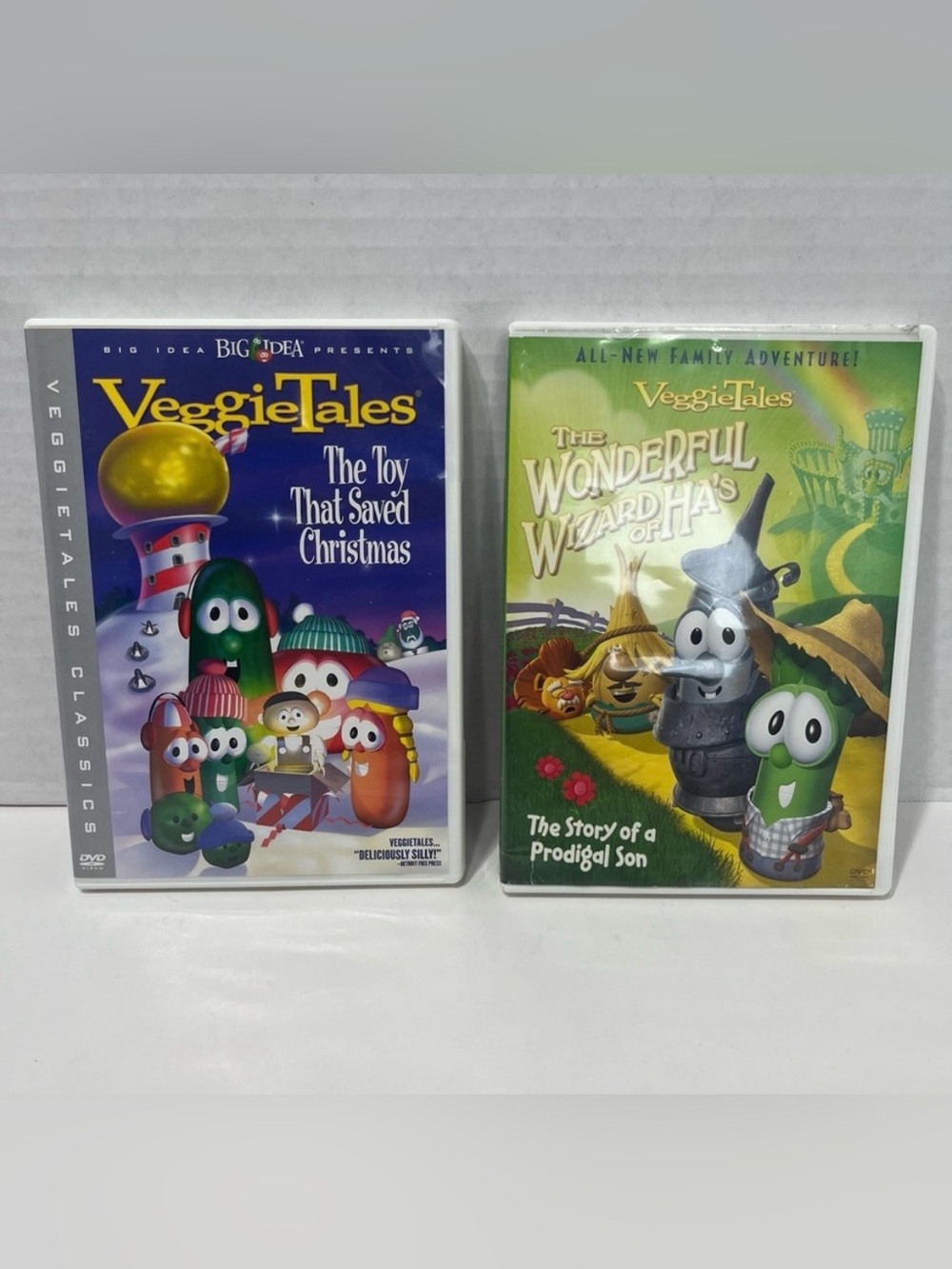 VEGGIE TALES the toy that saved Christmas and wizard of Ha’s DVD’s lot